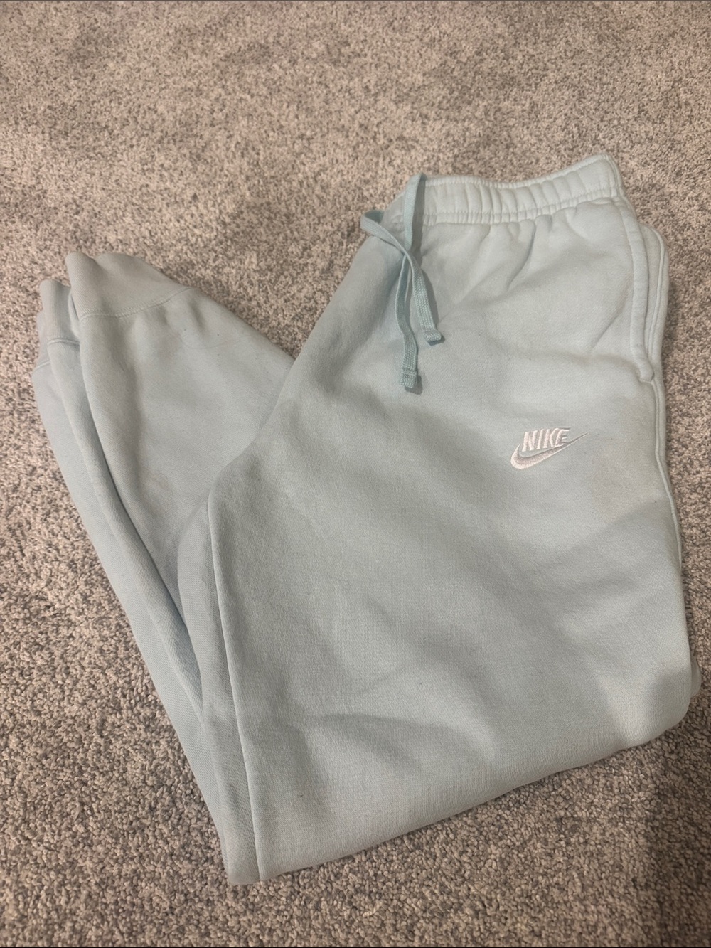Nike Men’s Pale Blue Jogger Sweatpants with White Logo
